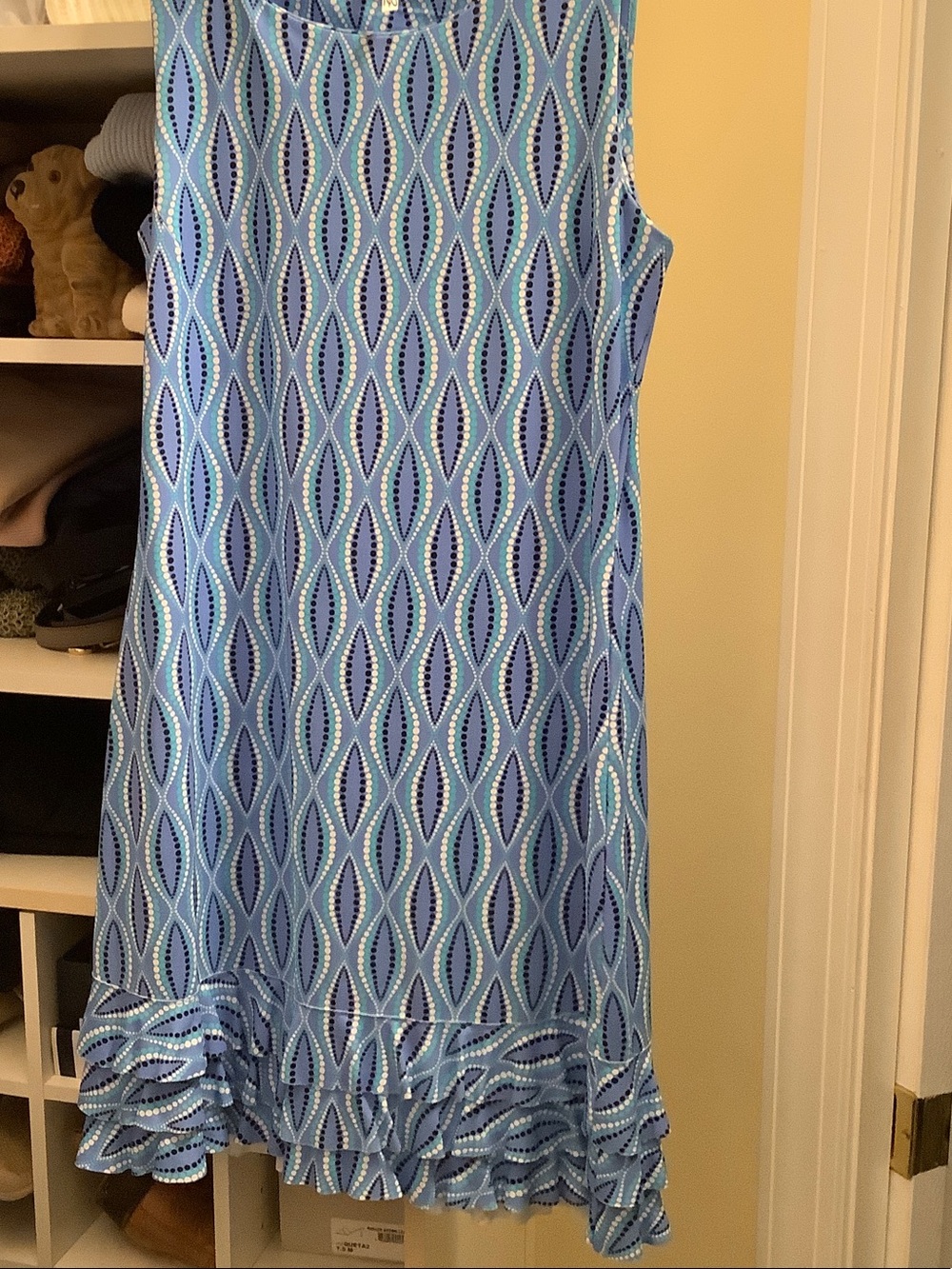 Lulu-B Blue Geometric Sleeveless Dress